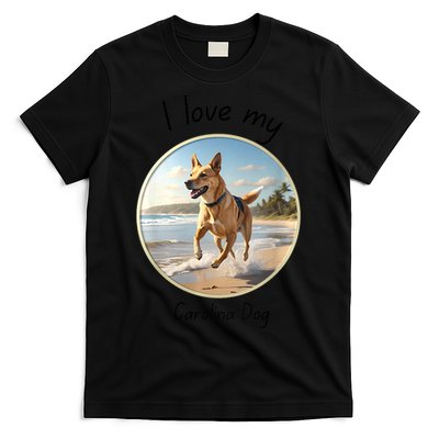Carolina Dog Matter Dog Running On Beach T-Shirt