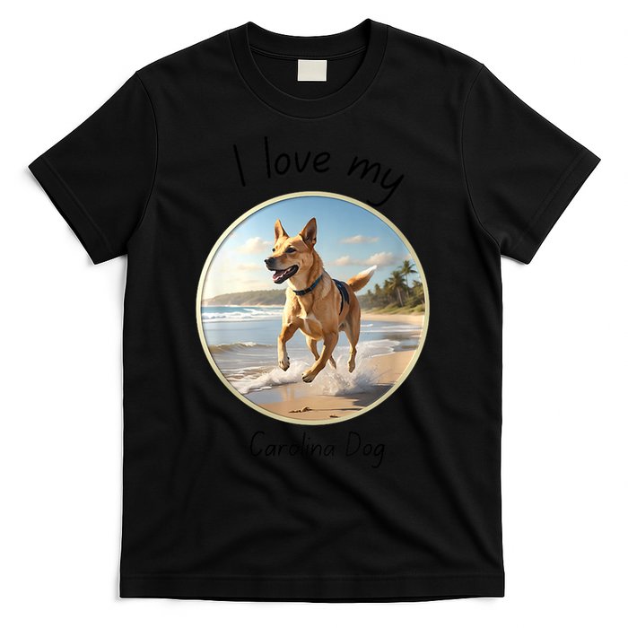 Carolina Dog Matter Dog Running On Beach T-Shirt