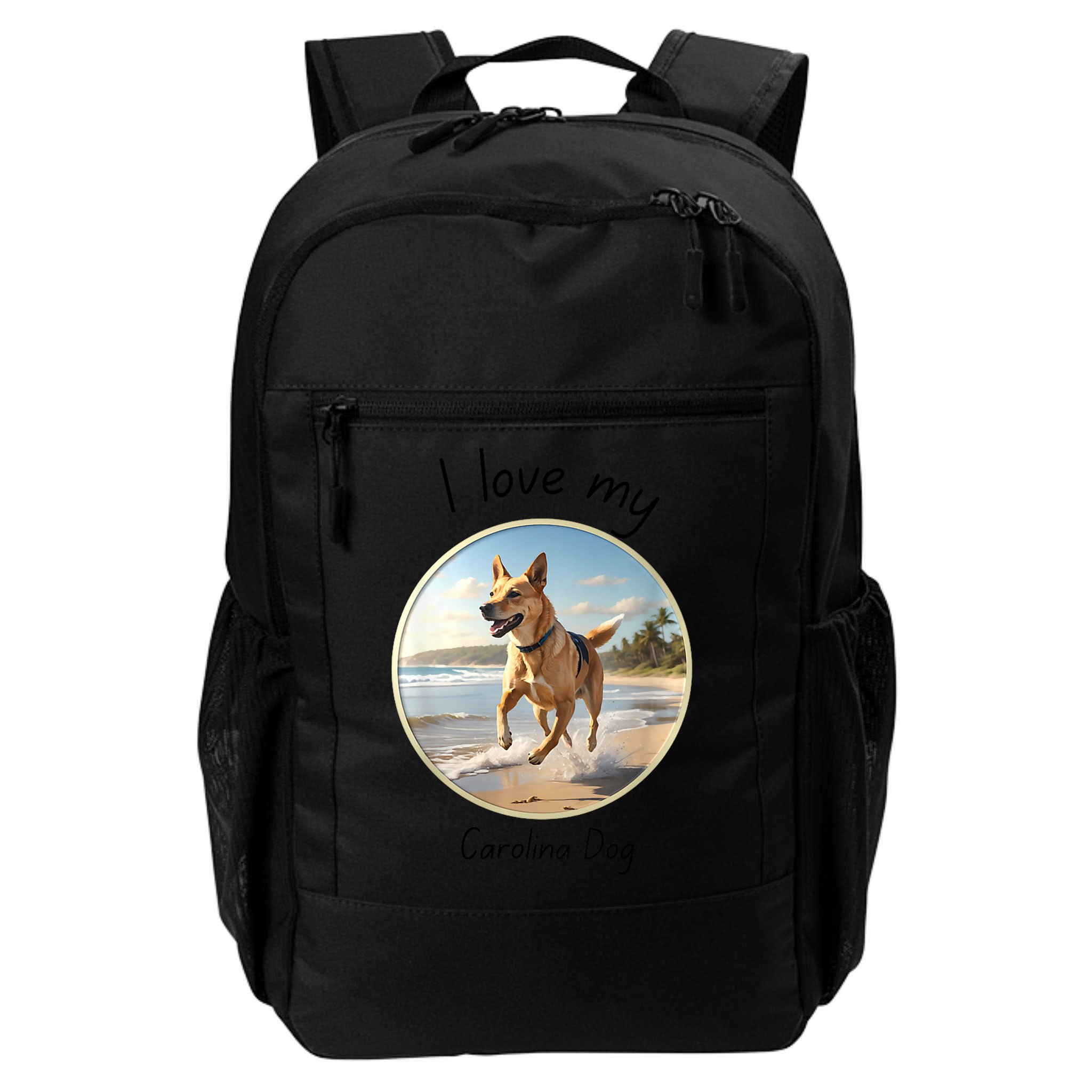 Carolina Dog Matter Dog Running On Beach Backpack