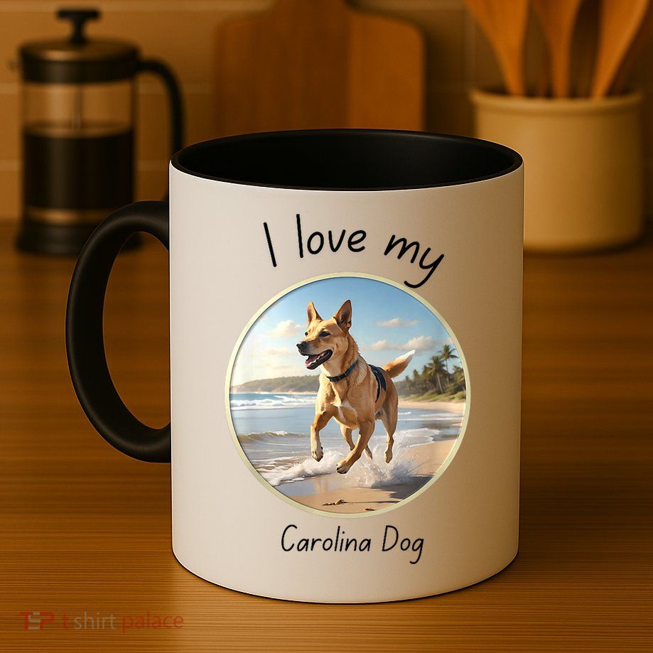 Carolina Dog Matter Dog Running On Beach Mug