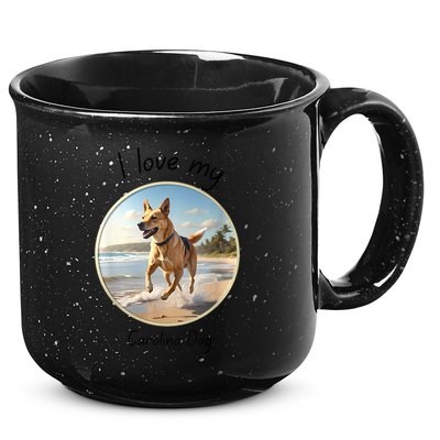 Carolina Dog Matter Dog Running On Beach 15oz Campfire Ceramic Mug