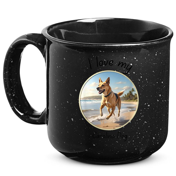 Carolina Dog Matter Dog Running On Beach 15oz Campfire Ceramic Mug
