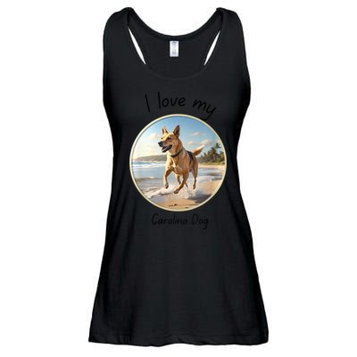 Carolina Dog Matter Dog Running On Beach Ladies Essential Flowy Tank