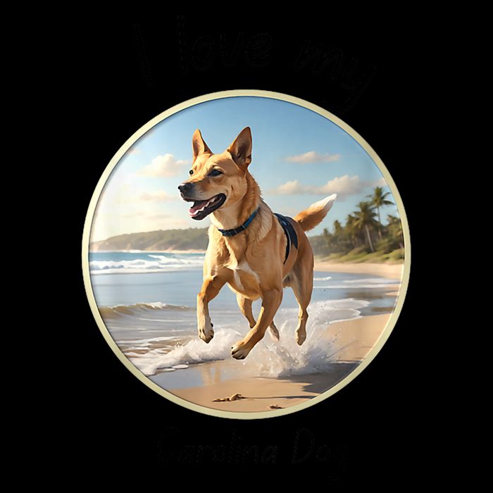 Carolina Dog Matter Dog Running On Beach Flat Bill Trucker Hat