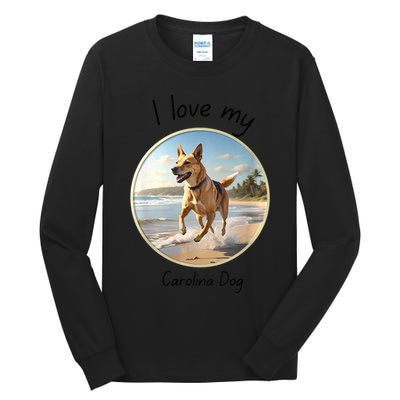 Carolina Dog Matter Dog Running On Beach Tall Long Sleeve T-Shirt