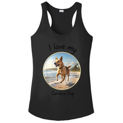 Carolina Dog Matter Dog Running On Beach Ladies PosiCharge Competitor Racerback Tank