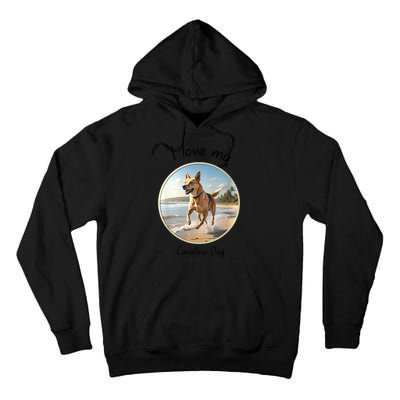 Carolina Dog Matter Dog Running On Beach Tall Hoodie
