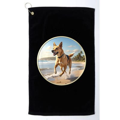 Carolina Dog Matter Dog Running On Beach Golf Towel