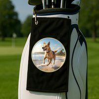Carolina Dog Matter Dog Running On Beach Golf Towel