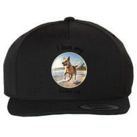 Carolina Dog Matter Dog Running On Beach Wool Snapback Cap