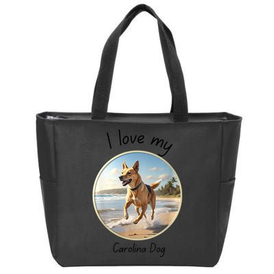 Carolina Dog Matter Dog Running On Beach Zip Tote Bag