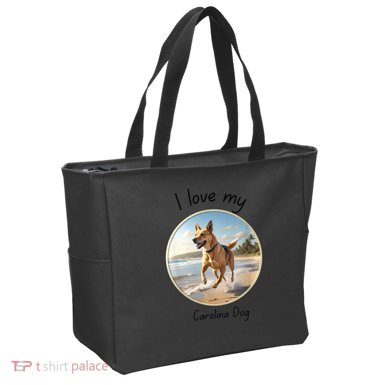 Carolina Dog Matter Dog Running On Beach Zip Tote Bag