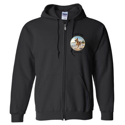 Carolina Dog Matter Dog Running On Beach Full Zip Hoodie