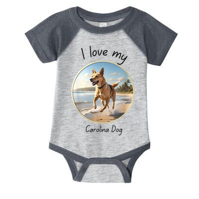 Carolina Dog Matter Dog Running On Beach Infant Baby Jersey Bodysuit