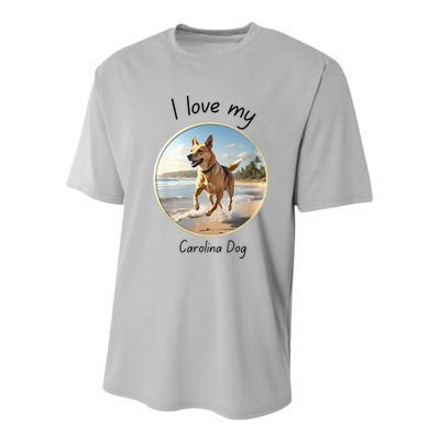 Carolina Dog Matter Dog Running On Beach Youth Performance Sprint T-Shirt