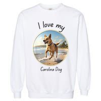 Carolina Dog Matter Dog Running On Beach Garment-Dyed Sweatshirt