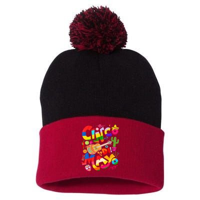 Cinco De Mayo Lets Fiesta Squad 5 De Mayo Mexican Fiesta Pom Pom 12in Knit Beanie