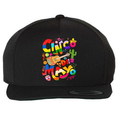 Cinco De Mayo Lets Fiesta Squad 5 De Mayo Mexican Fiesta Wool Snapback Cap