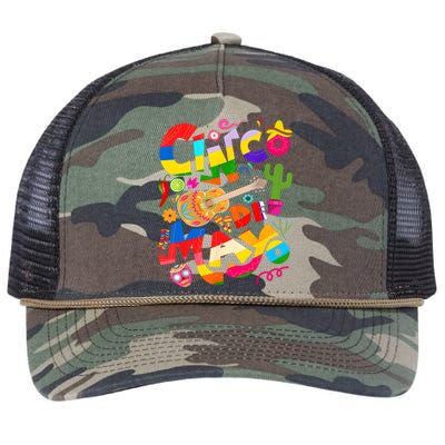 Cinco De Mayo Lets Fiesta Squad 5 De Mayo Mexican Fiesta Retro Rope Trucker Hat Cap