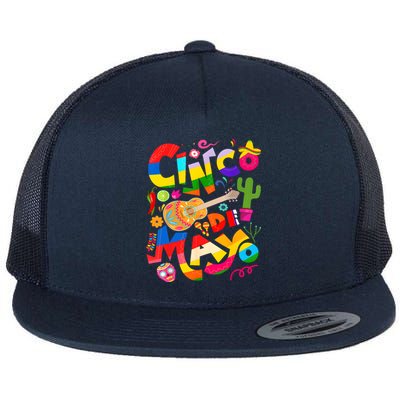 Cinco De Mayo Lets Fiesta Squad 5 De Mayo Mexican Fiesta Flat Bill Trucker Hat