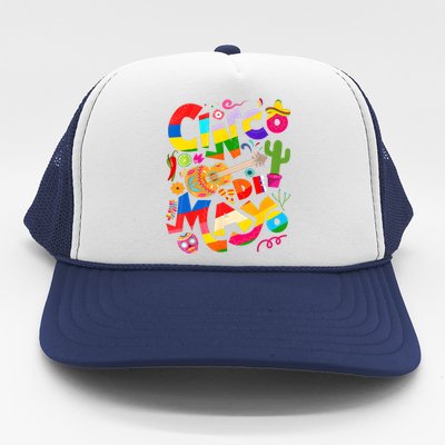 Cinco De Mayo Lets Fiesta Squad 5 De Mayo Mexican Fiesta Trucker Hat