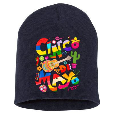 Cinco De Mayo Lets Fiesta Squad 5 De Mayo Mexican Fiesta Short Acrylic Beanie