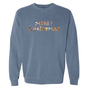 Cute Dogs Merry Christmas Funny Pets Xmas Merry Christmas Cute Gift Garment-Dyed Sweatshirt