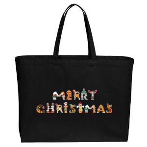 Cute Dogs Merry Christmas Funny Pets Xmas Merry Christmas Cute Gift Cotton Canvas Jumbo Tote