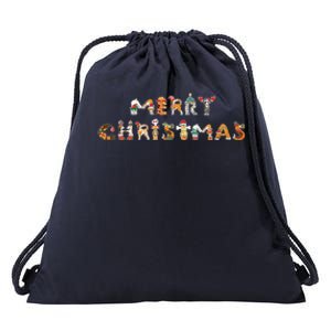 Cute Dogs Merry Christmas Funny Pets Xmas Merry Christmas Cute Gift Drawstring Bag