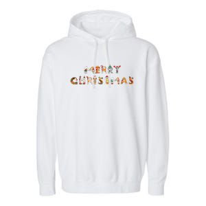 Cute Dogs Merry Christmas Funny Pets Xmas Merry Christmas Cute Gift Garment-Dyed Fleece Hoodie