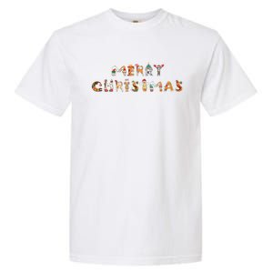 Cute Dogs Merry Christmas Funny Pets Xmas Merry Christmas Cute Gift Garment-Dyed Heavyweight T-Shirt