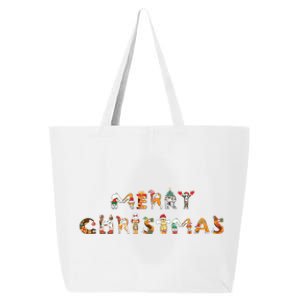 Cute Dogs Merry Christmas Funny Pets Xmas Merry Christmas Cute Gift 25L Jumbo Tote