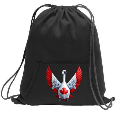 Canada Day Maple Leaf Bird Sweatshirt Cinch Pack Bag