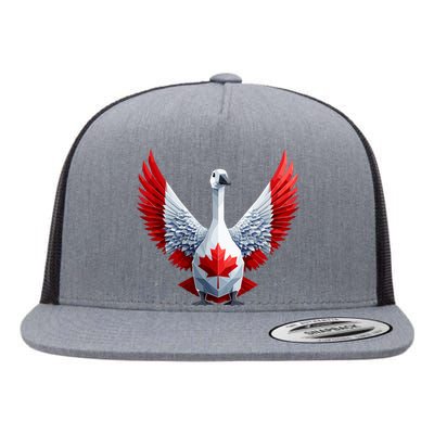 Canada Day Maple Leaf Bird Flat Bill Trucker Hat