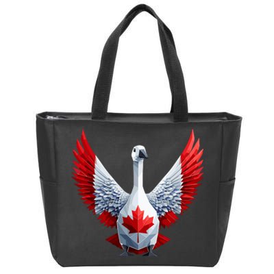 Canada Day Maple Leaf Bird Zip Tote Bag