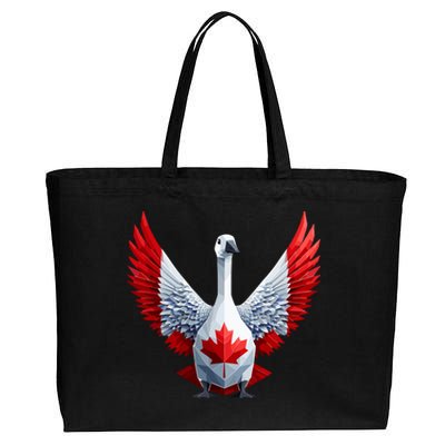 Canada Day Maple Leaf Bird Cotton Canvas Jumbo Tote