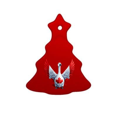 Canada Day Maple Leaf Bird Ceramic Tree Ornament