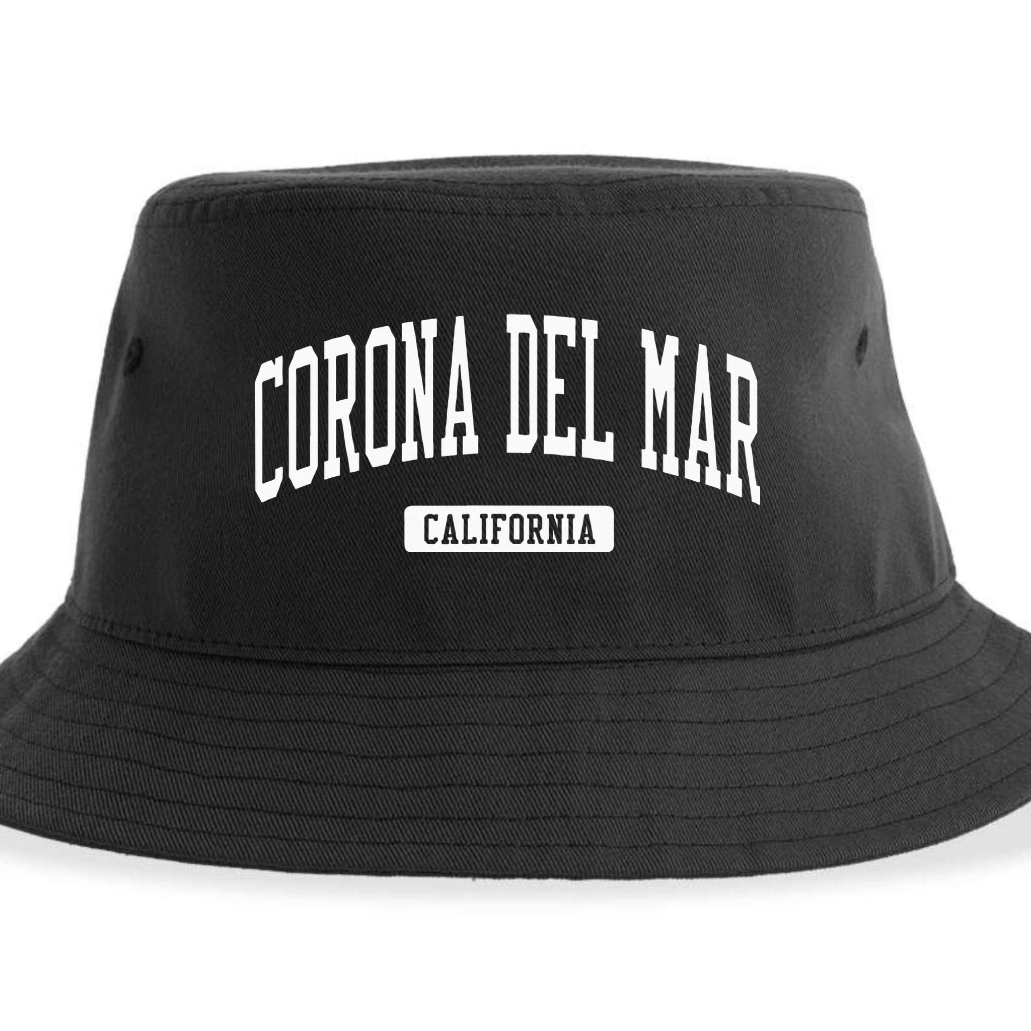 Corona Del Mar California Ca Vintage Athletic Sports Design Sustainable Bucket Hat
