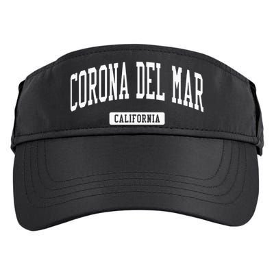 Corona Del Mar California Ca Vintage Athletic Sports Design Adult Drive Performance Visor