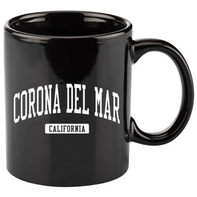Corona Del Mar California Ca Vintage Athletic Sports Design 11oz C Handle Ceramic Mug