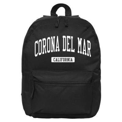 Corona Del Mar California Ca Vintage Athletic Sports Design 16 in Basic Backpack
