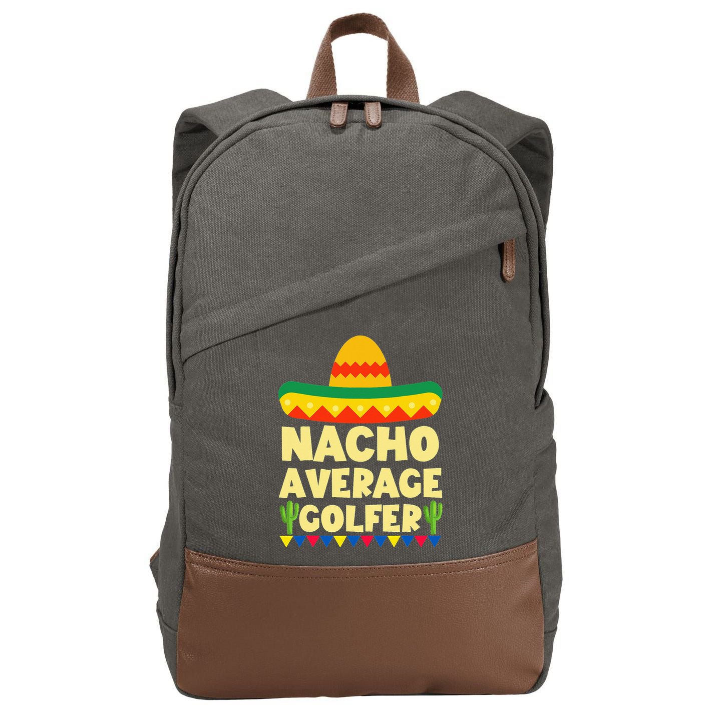 Cinco De Mayo Mexican Golf Nacho Average Golfer Cotton Canvas Backpack