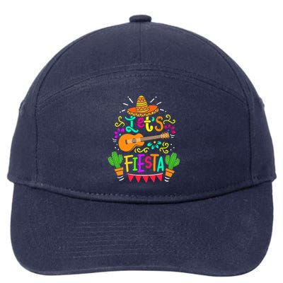 Cinco De Mayo Gift For Mexican Guitar Cactus Gift 7-Panel Snapback Hat