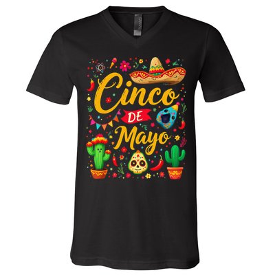 Cinco De Mayo Funny Mexican Fiesta Family 5 De Mayo 2025 V-Neck T-Shirt