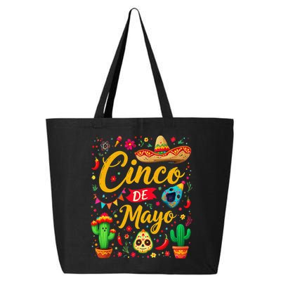 Cinco De Mayo Funny Mexican Fiesta Family 5 De Mayo 2025 25L Jumbo Tote