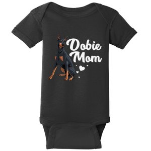 Cool Doberman Mom Art  Doberman Pinscher Dobie Lovers Baby Bodysuit