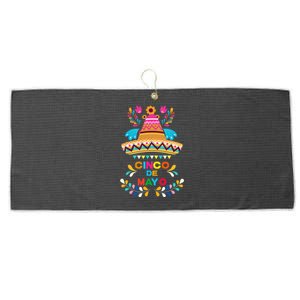 Cinco De Mayo Fiesta Surprise Camisa 5 De Mayo Viva Mexico Large Microfiber Waffle Golf Towel