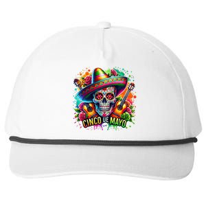 Cinco De Mayo Mexican Skull Fiesta 5 De Mayo Snapback Five-Panel Rope Hat