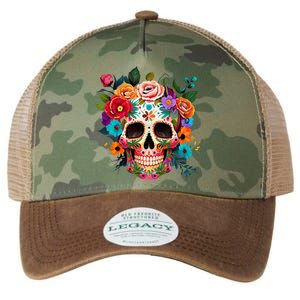 Cinco De Mayo Sugar Skull Day Of The Dead Mexican Fiesta Legacy Tie Dye Trucker Hat