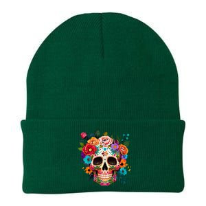 Cinco De Mayo Sugar Skull Day Of The Dead Mexican Fiesta Knit Cap Winter Beanie